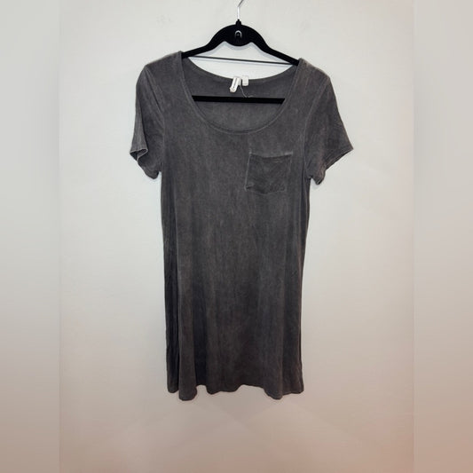 Pre-Owned SM Cable and Gauge Grey Distressed T-Shirt Dress