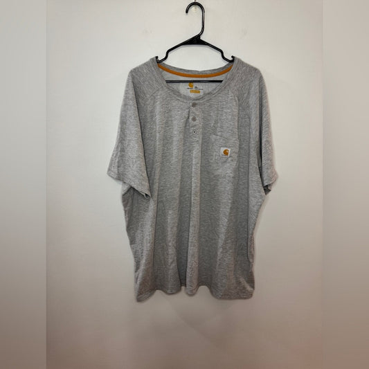 Pre-Owned XXL Carhartt Heather Grey Short Sleeve Henley Shirt