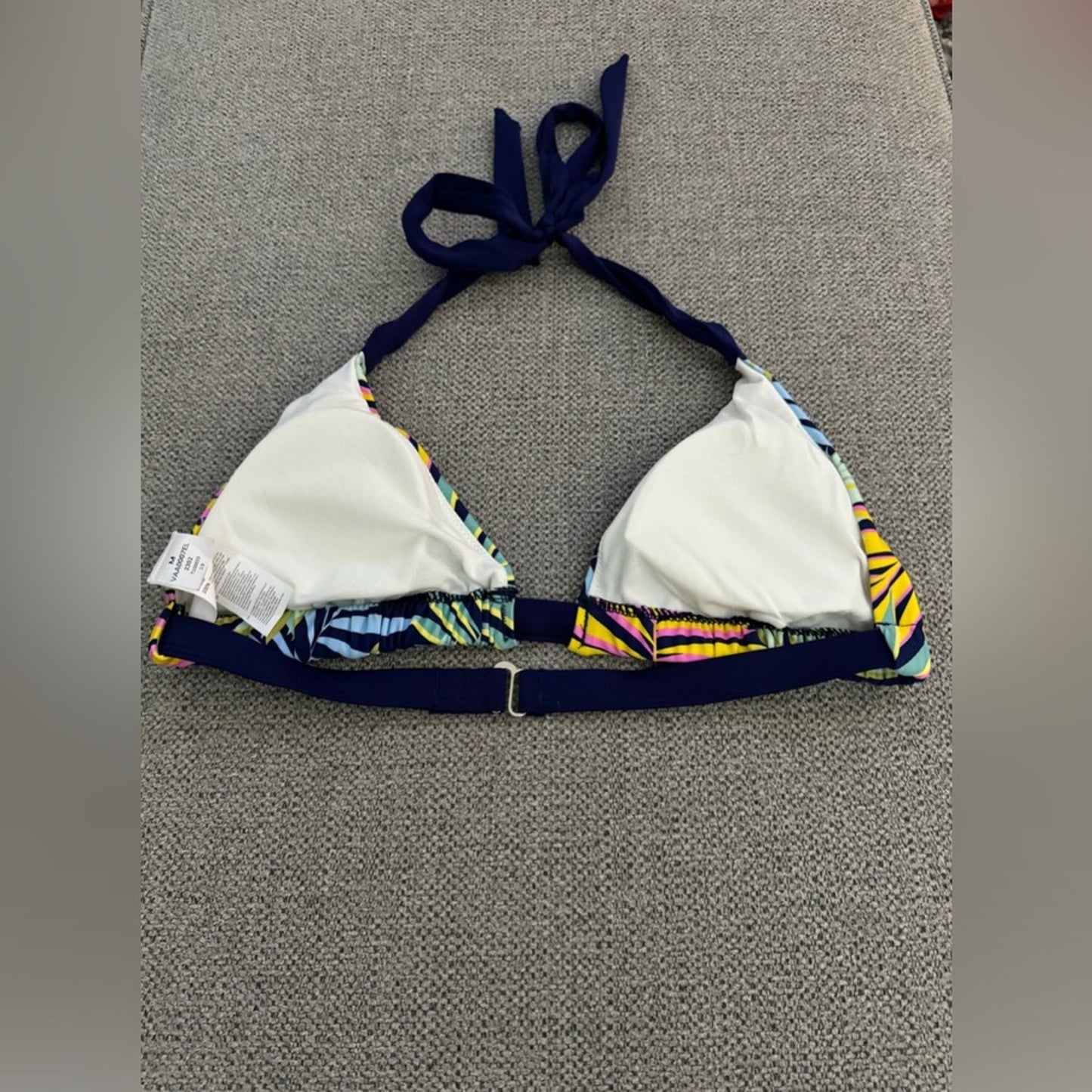 NWT MD Cupshe Blue Palm Bikini Top