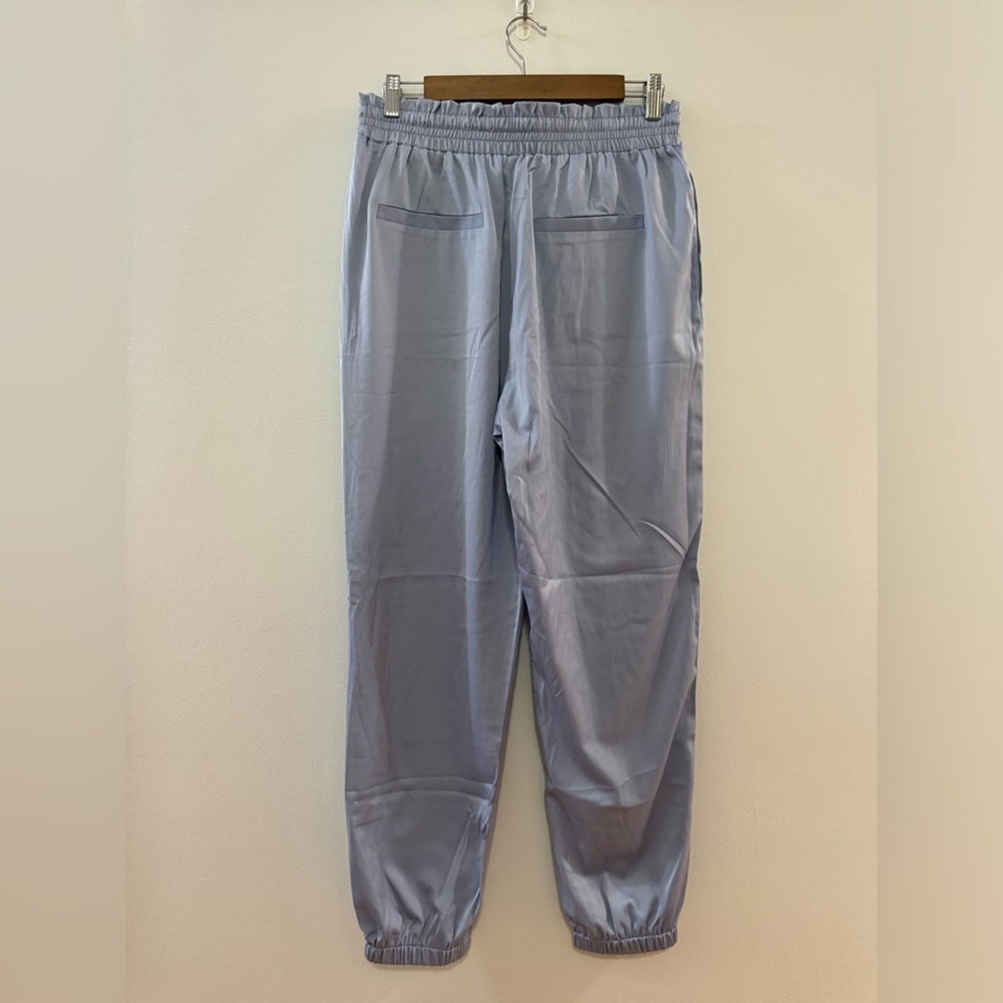 Pre-Owned LG Grlasen High Waist Loose Blue Satin Joggers