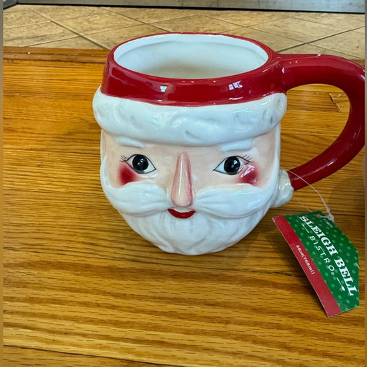 NWT Sleigh Bell Bistro Santa Coffee Mug