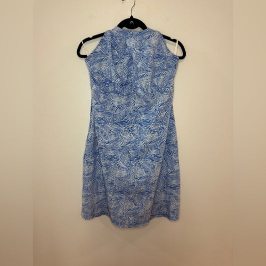 Pre-Owned MD Columbia PFG Blue Pattern Halter Dress