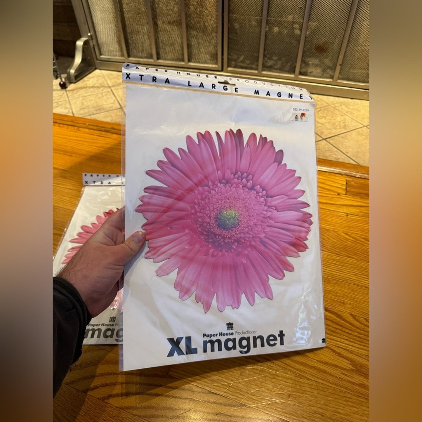 NWT 2PK Paperhouse Productions Extra Large Pink Flower Magnet