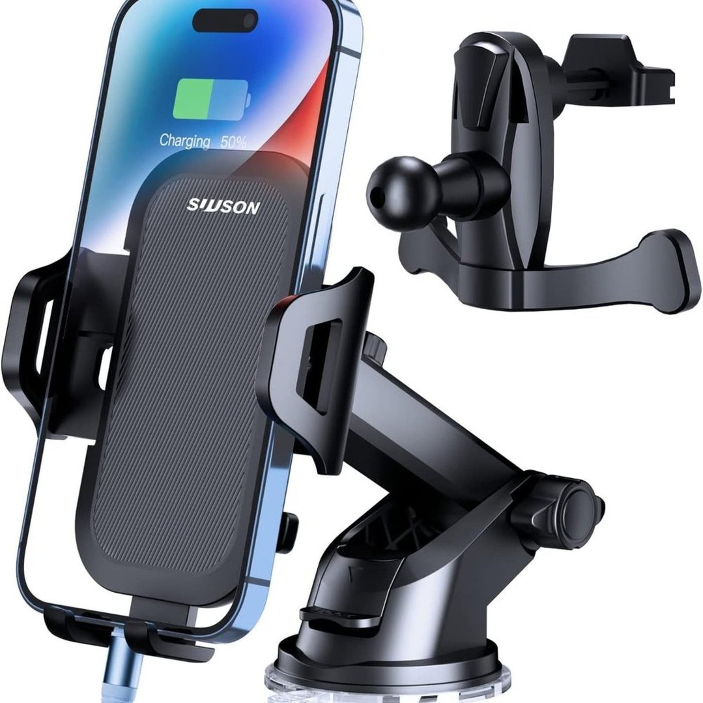 SUUSON Car Phone Holder Mount [Upgraded]-[Bumpy Roads Friendly] Phone Mount