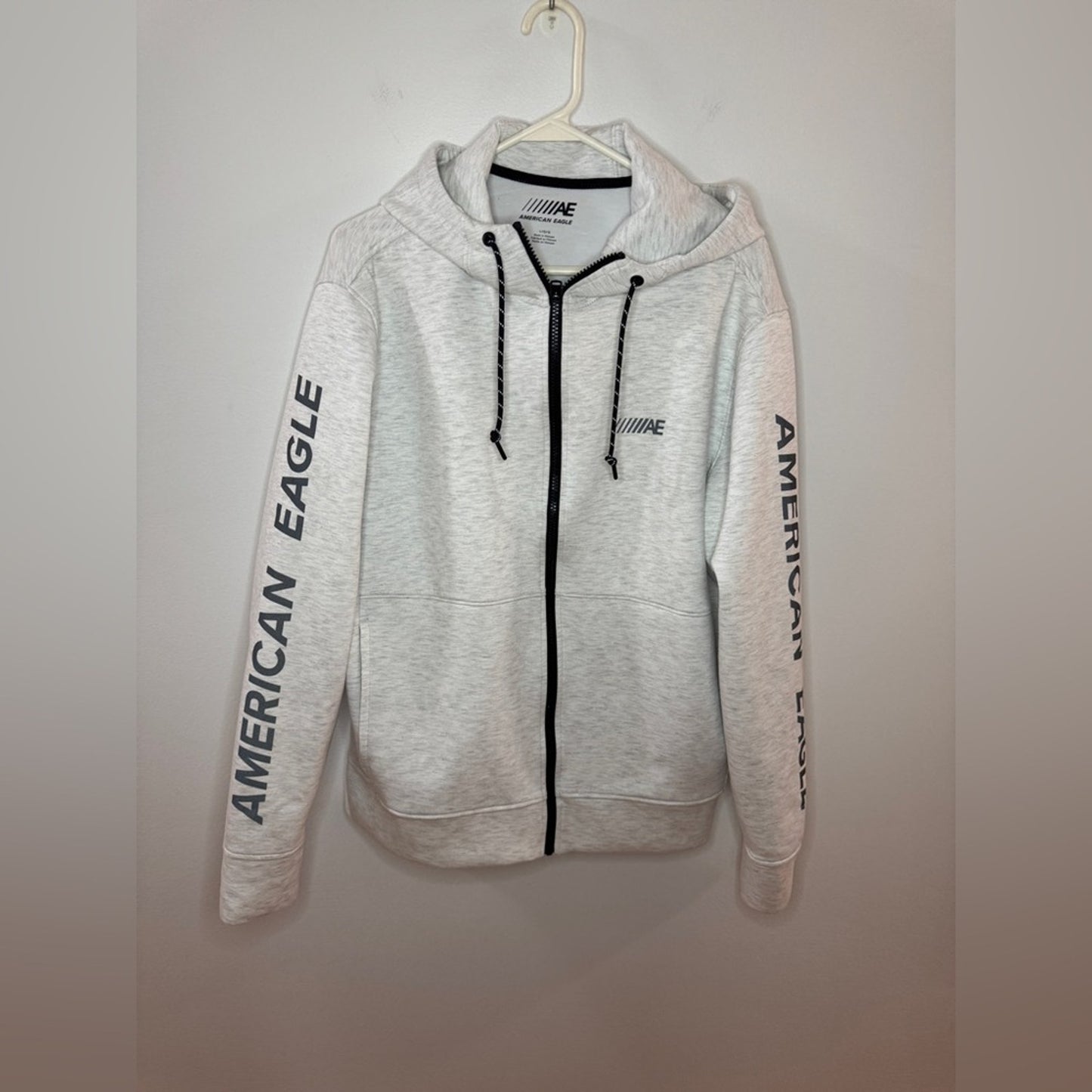 Pre-Owned LG American Eagle Light Heather Grey Athletic Zip Up Hoodie