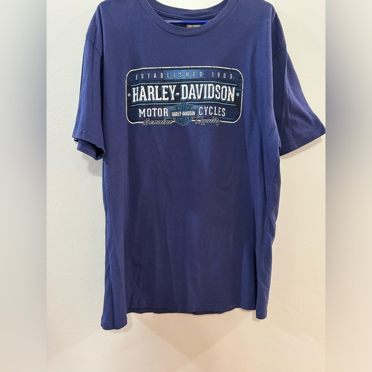 XL Harley Davidson Blue Cox’s Northern Tier Mansfield, PA Graphic s/s T-Shirt