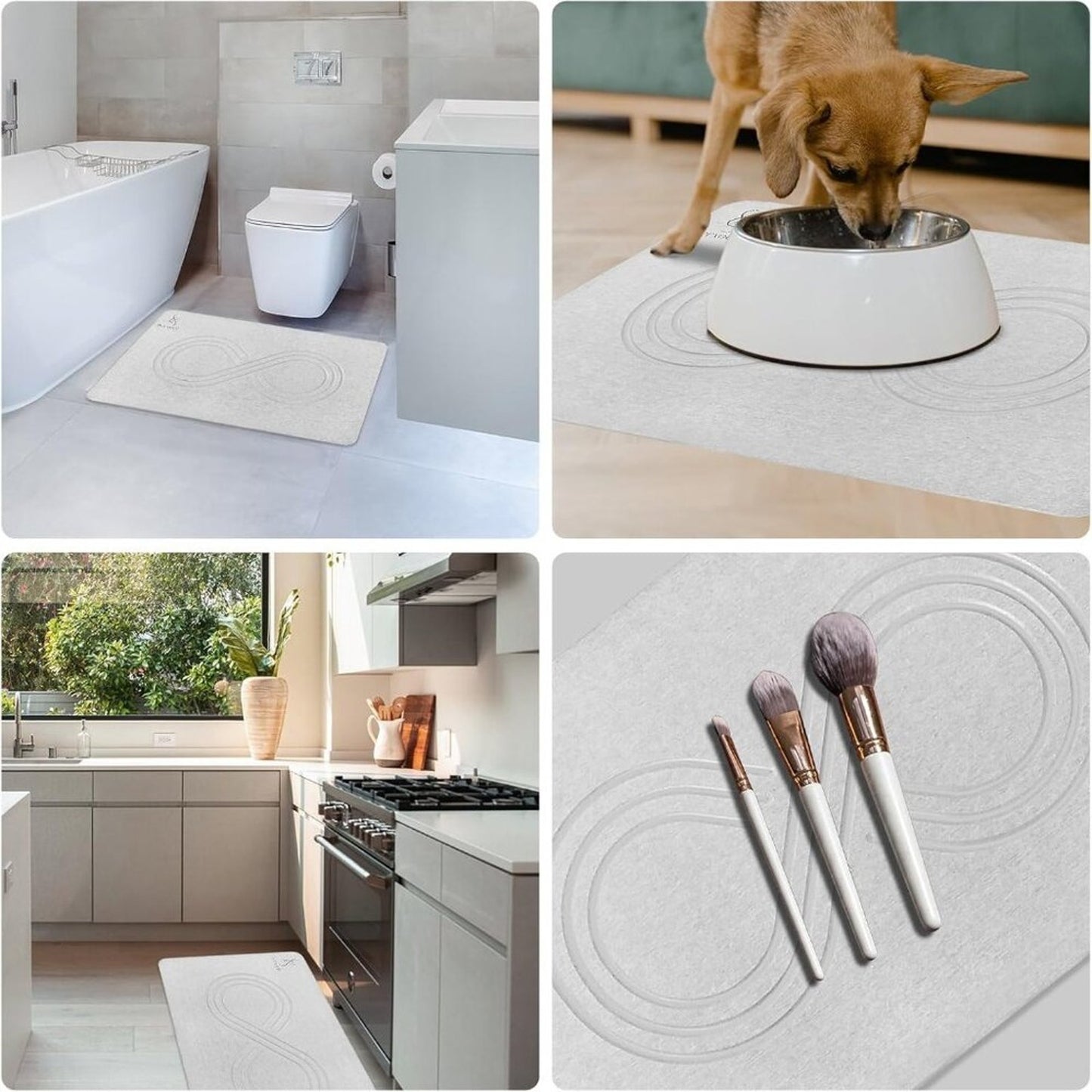 Stone Bath Mat, Diatomaceous Earth Bath Mat Stone - Ultra Quick Drying Stone Bat