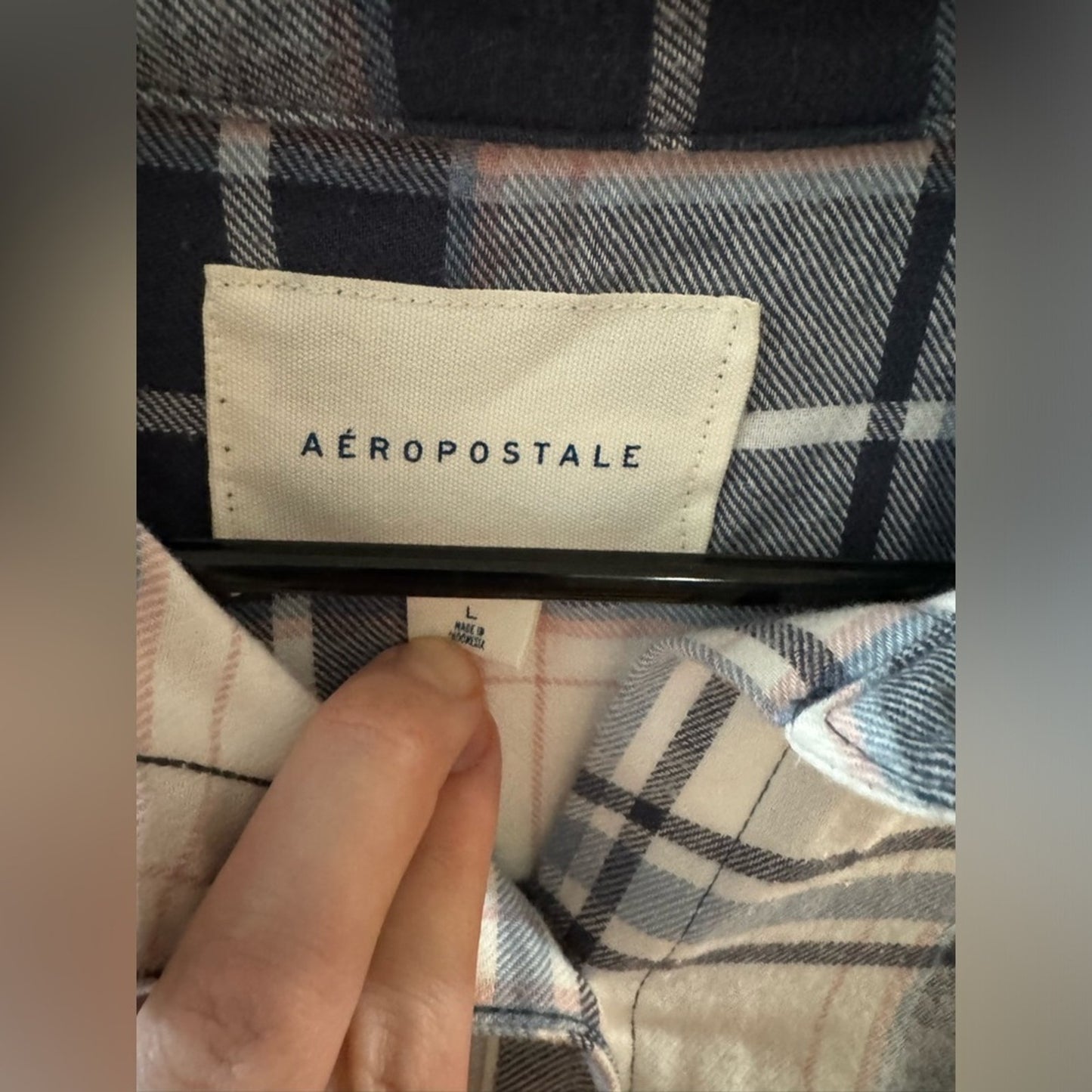 Pre-Owned LG Aeropostale Blue/Grey/White Flannel