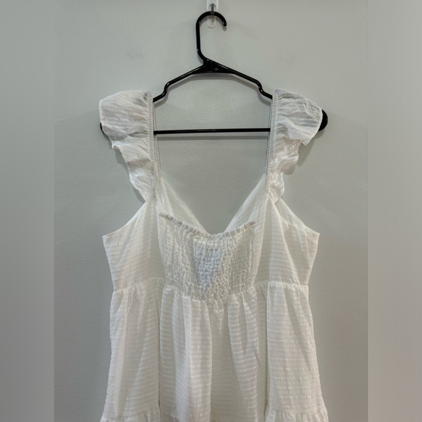 NWT Altard State White Ruffle Front Tie Dress