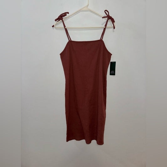 NWT XL Wild Fable Brown/Red Ribbed Dress