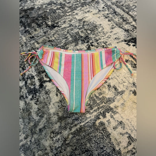 Pre-Owned LG Cupshe Multicolor Striped Tie Bikinj Bottom