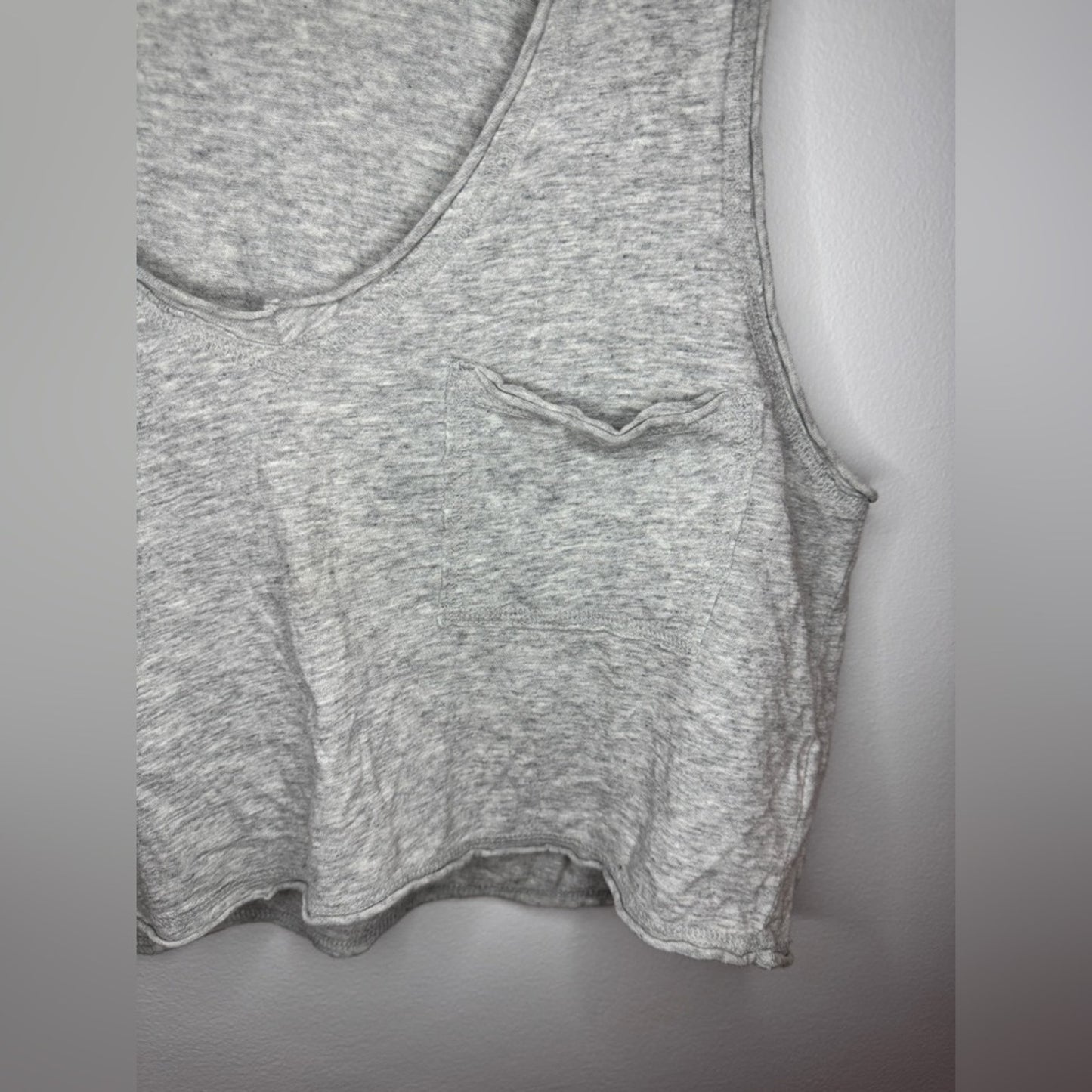 NWOT MD Aerie Light Heather Grey Distressed Tank Top