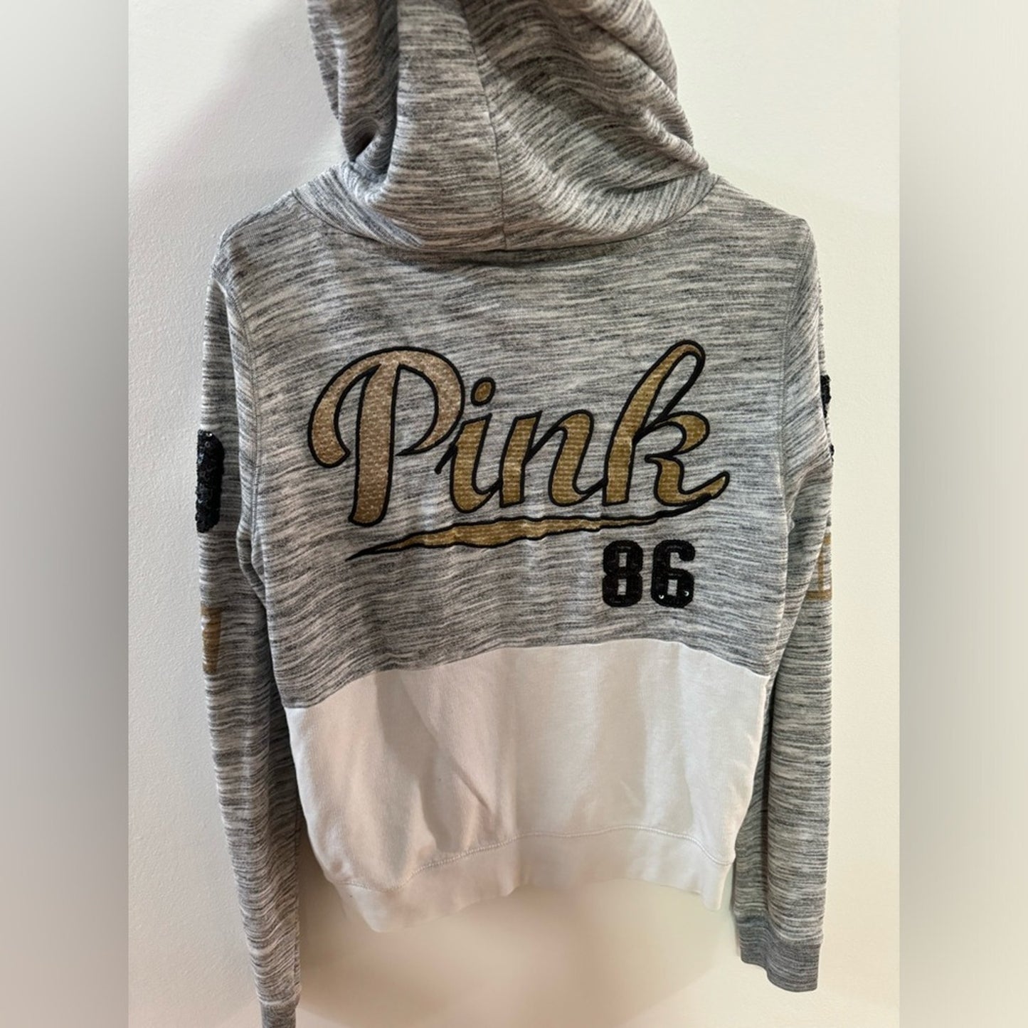 Pre-Owned MD PINK Grey/White Sequin Hoodie