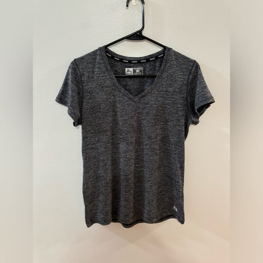 Pre-Owned MD RBX Black/Grey Striped Athletic T-Shirt