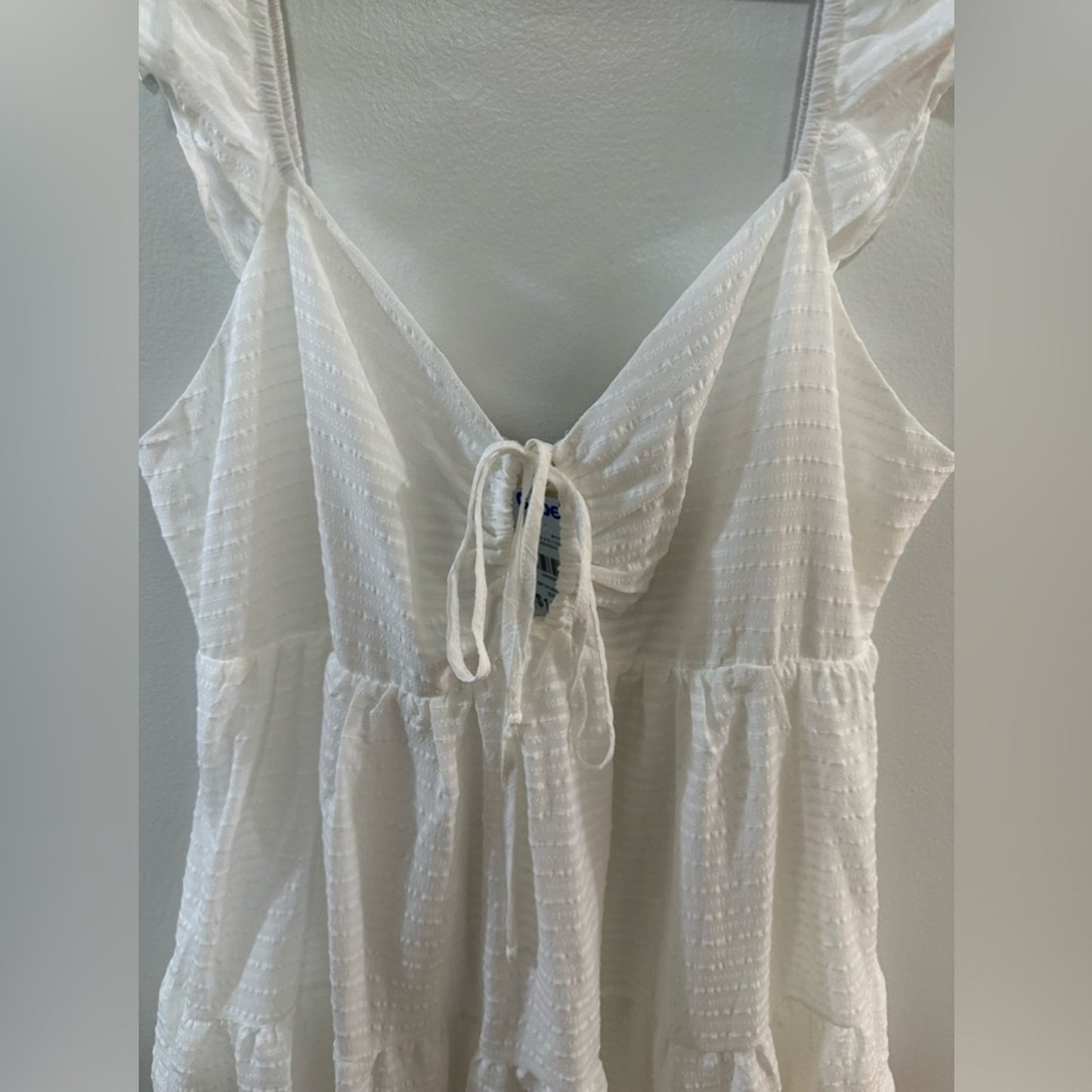 NWT Altard State White Ruffle Front Tie Dress