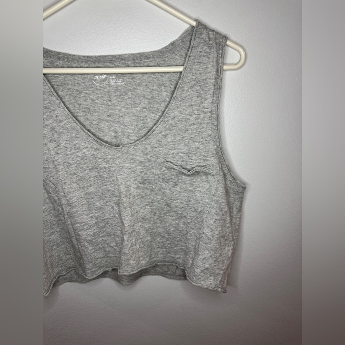 NWOT MD Aerie Light Heather Grey Distressed Tank Top