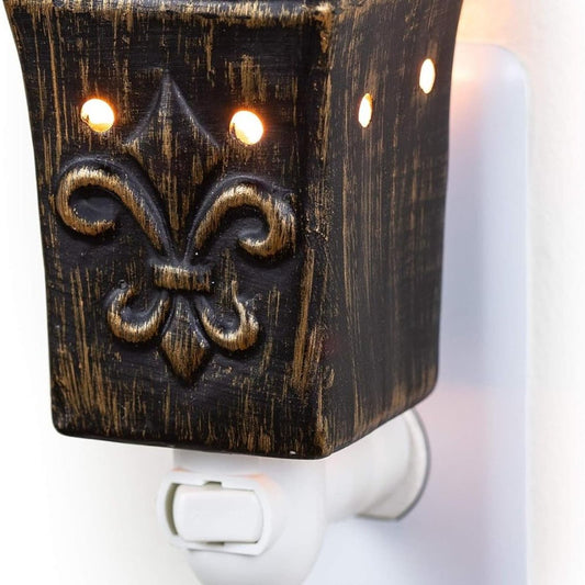 Dawhud Direct Wall Plug-in Wax Warmer for Scented Wax, Ceramic Fleur-de-Lis