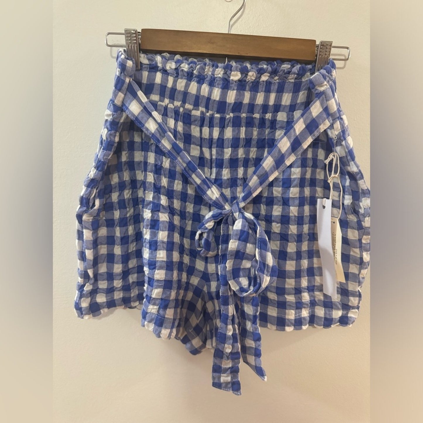 NWT MD Jane & Delancey Blue/White Checker Print Shorts