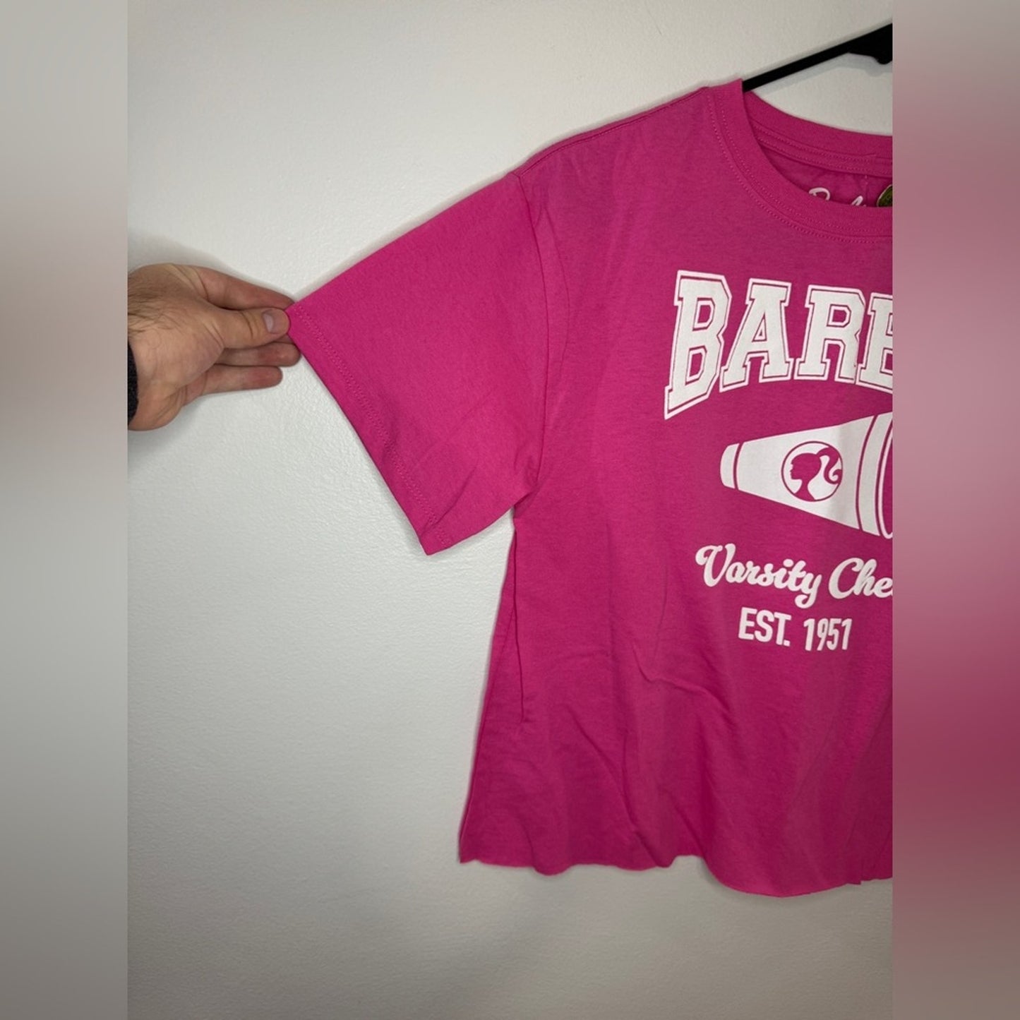 NWT SM Barbie Pink Varsity Cheer Graphic T-shirt