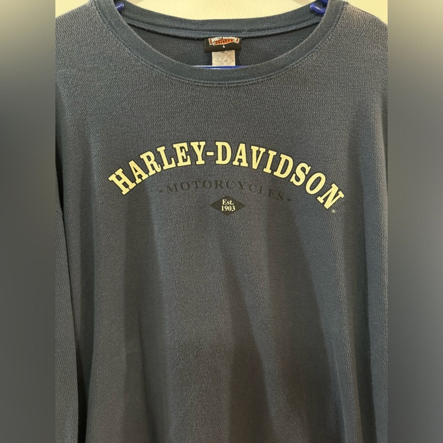 LG Harley Davidson Vintage Navy Blue 2006 Valley Belmont OH Wheeling WV Shirt