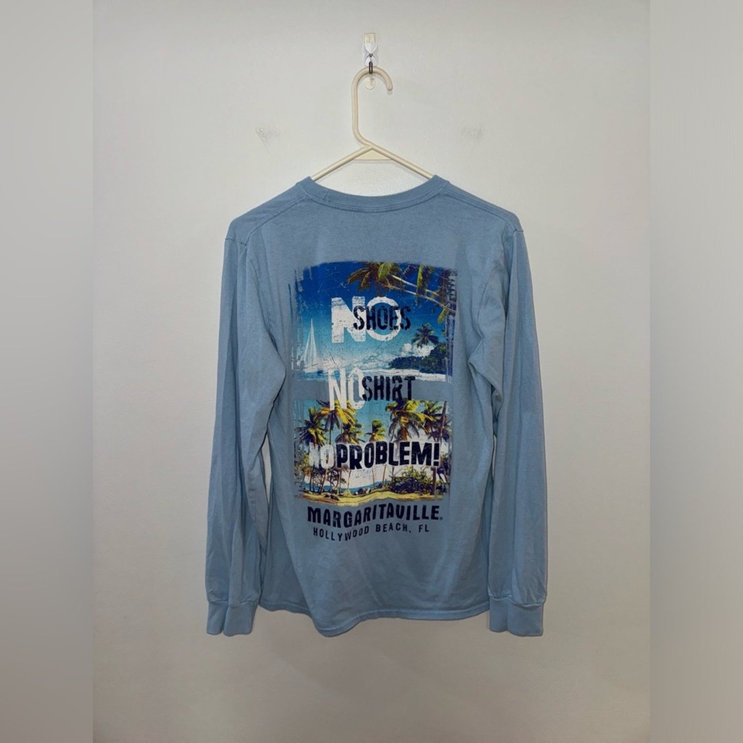 SM Margaritaville Blue Hollywood Beach Florida Graphic Long Sleeve Shirt