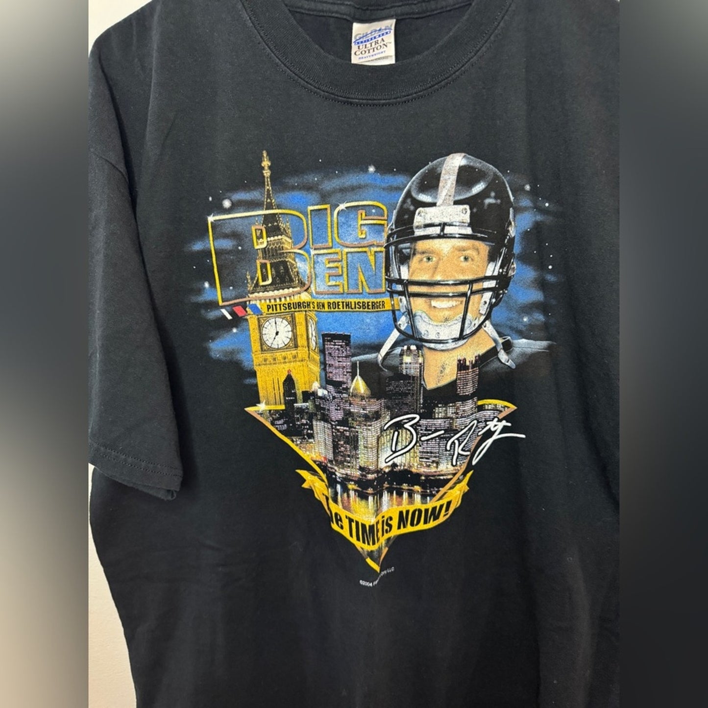 Pre-Owned XL Ben Roethlisberger Pittsburgh Steelers Vintage Big Ben Black TShirt