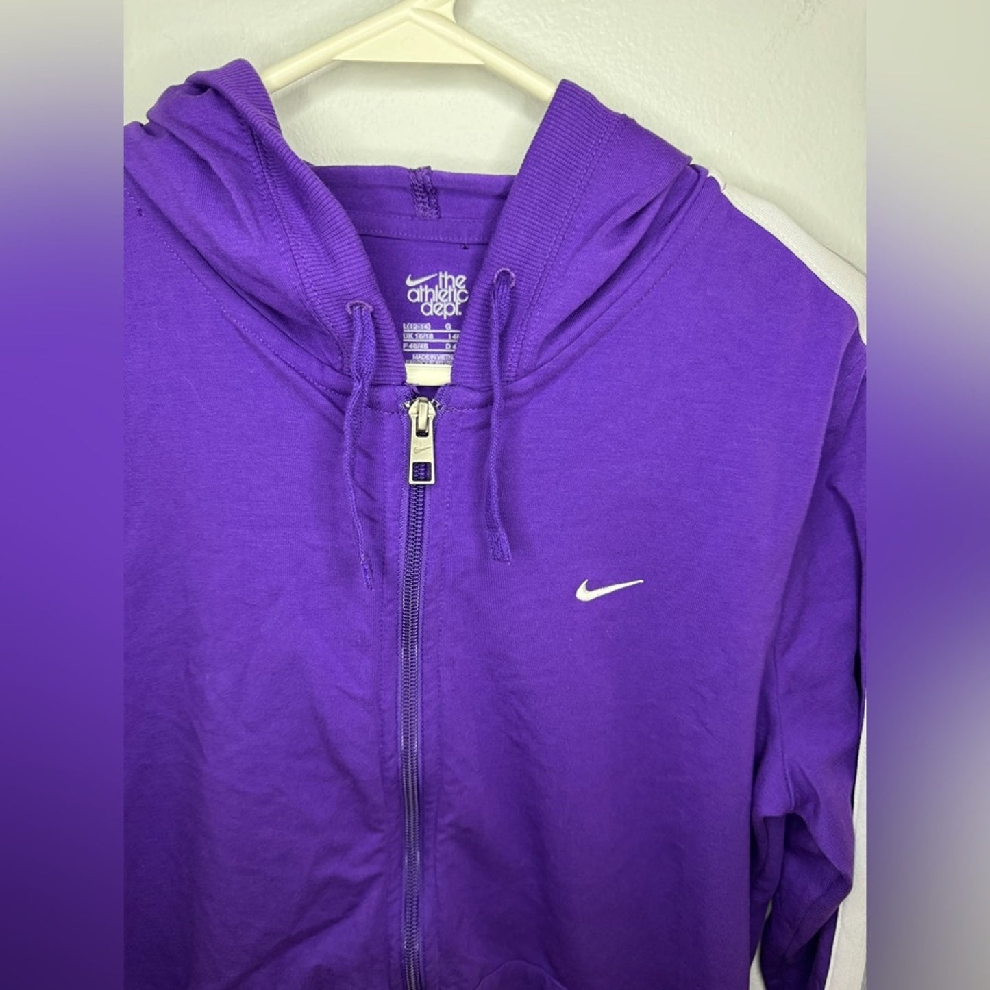 Pre-Owned LG Nike The Athletic Department Vintage Purple Zip-Up Hoodie