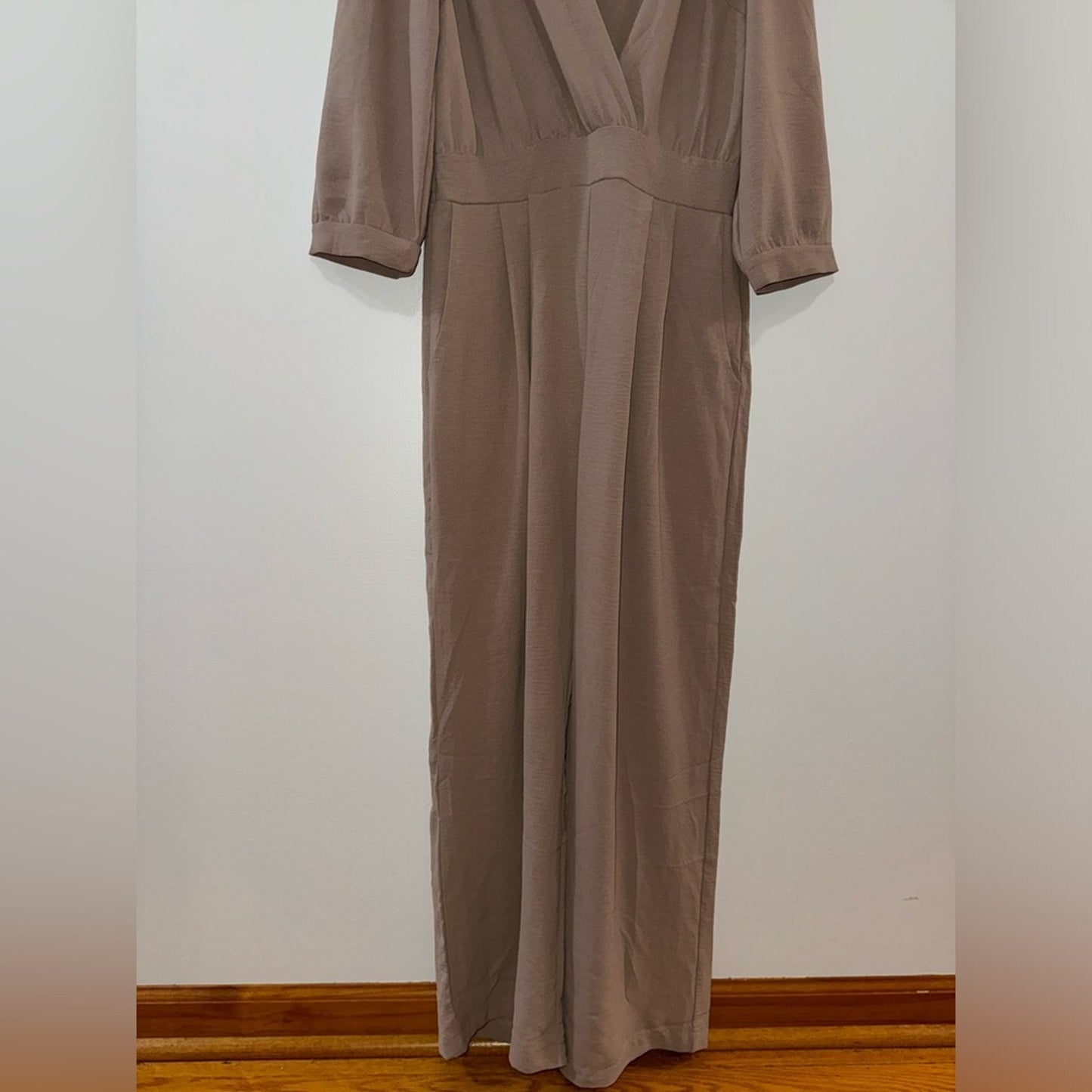 Pre-Owned LG Monteau Los Angeles Brown Long Sleeve Flowy Jumpsuit