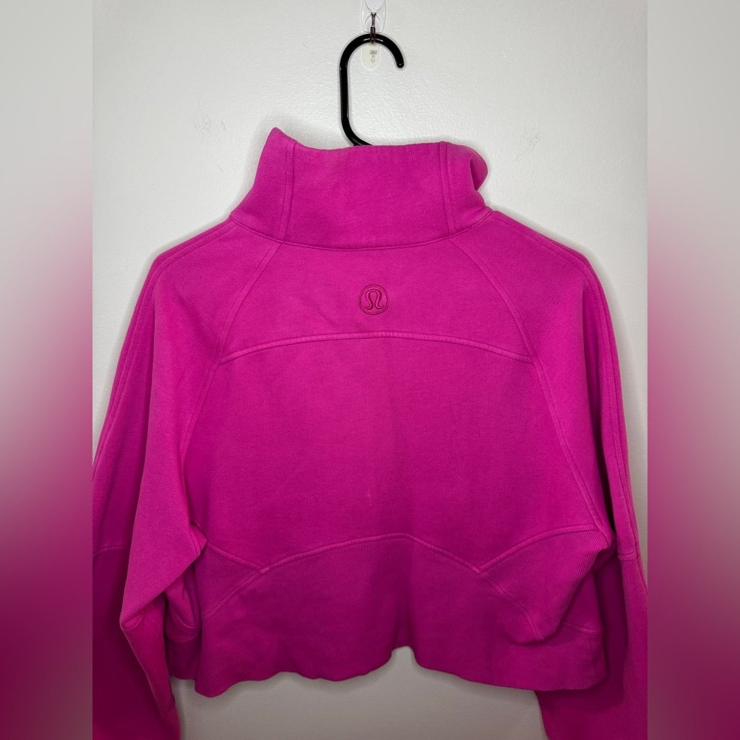 MD/LG Lululemon Scuba Oversized Funnel-Neck Half Tone Zip Sweatshirt in Pow Pink