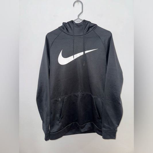 Pre-Owned LG Nike Therma-Fit Black Check Logo Hoodie