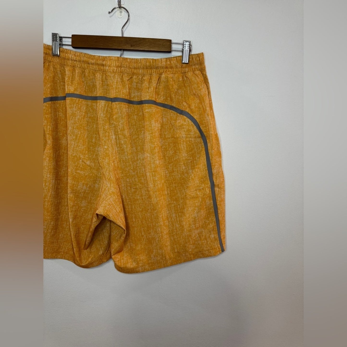 Rare XL Lululemon Yellow and Grey 9” Inseam Linerless Pace Breaker Shorts