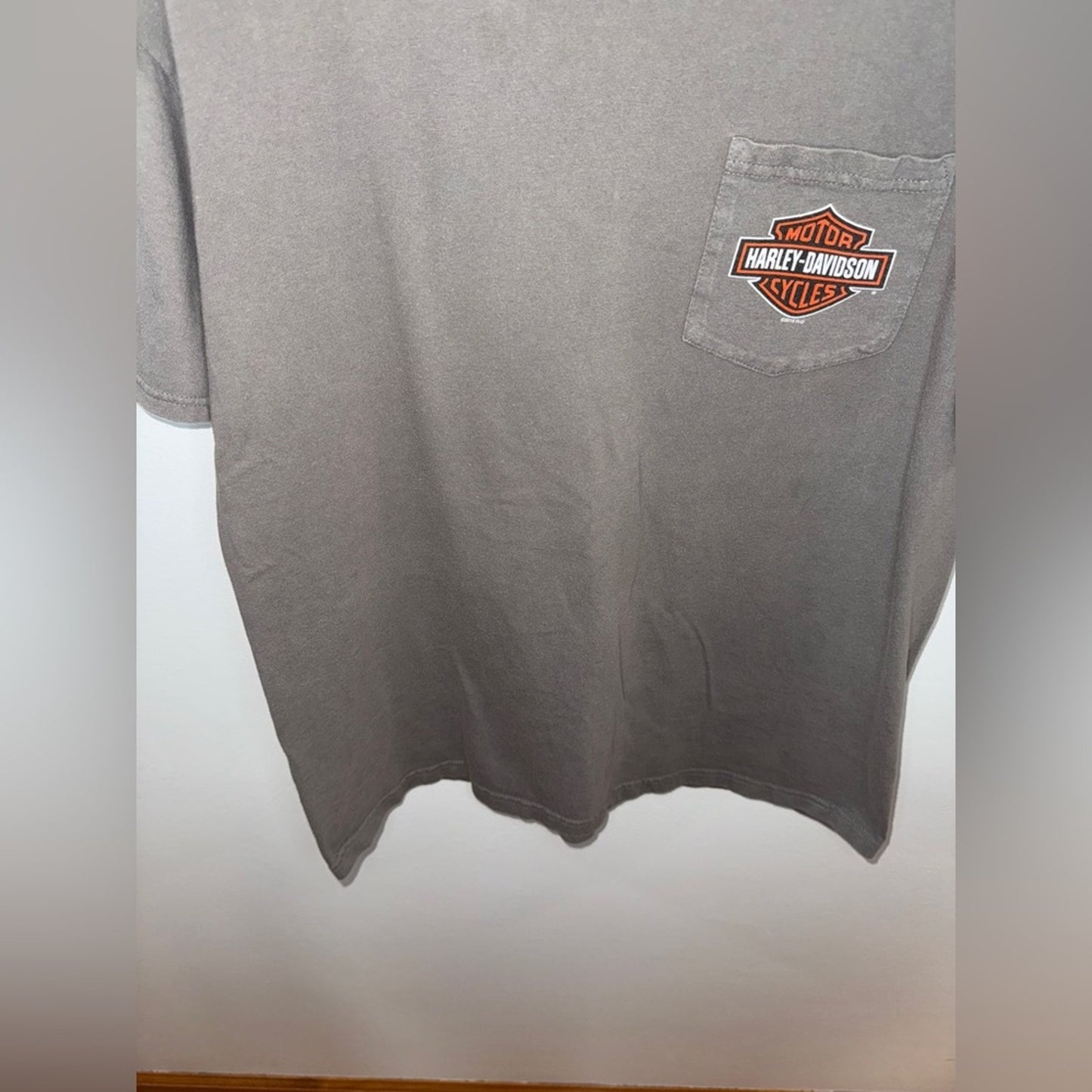 LG Harley Davidson Green New Smyrna Beach, Florida 2012 Graphic Pocket T-Shirt