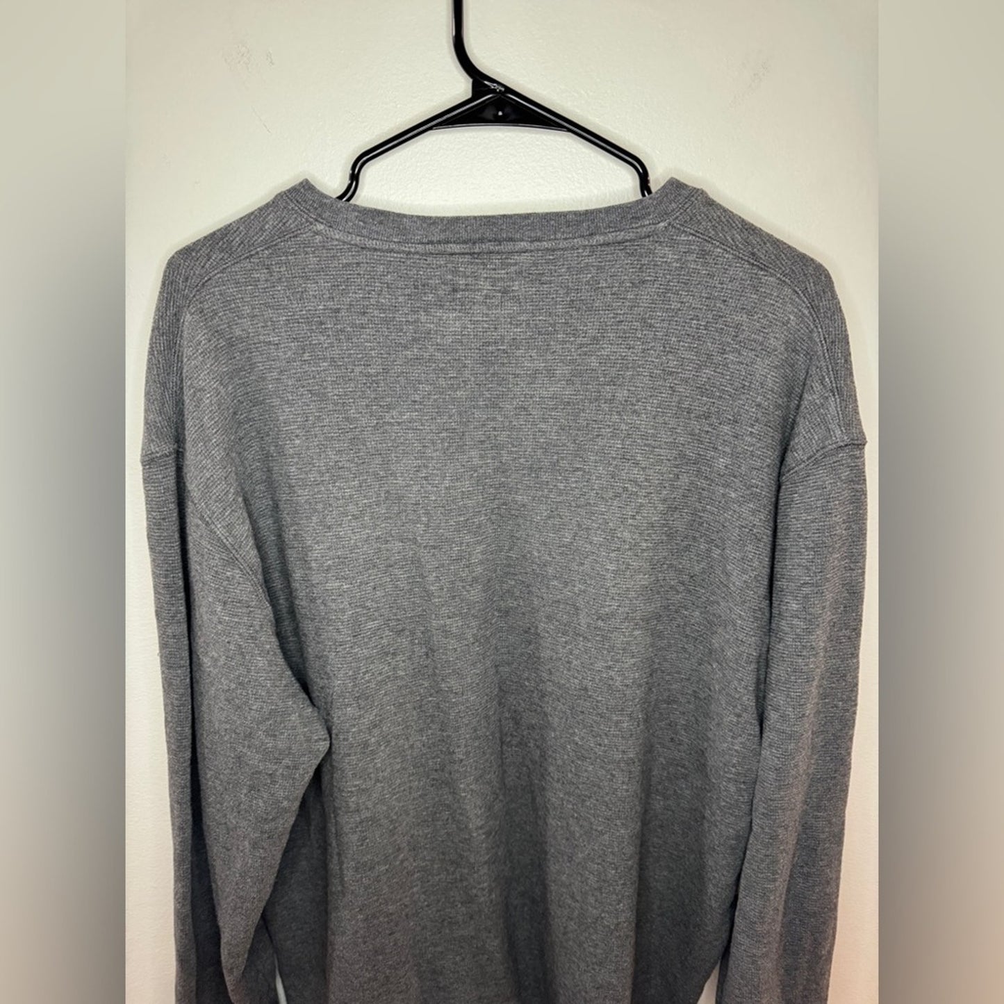 Pre-Owned XXL Polo Ralph Lauren Heather Grey Waffle Knit Long Sleeve Shirt