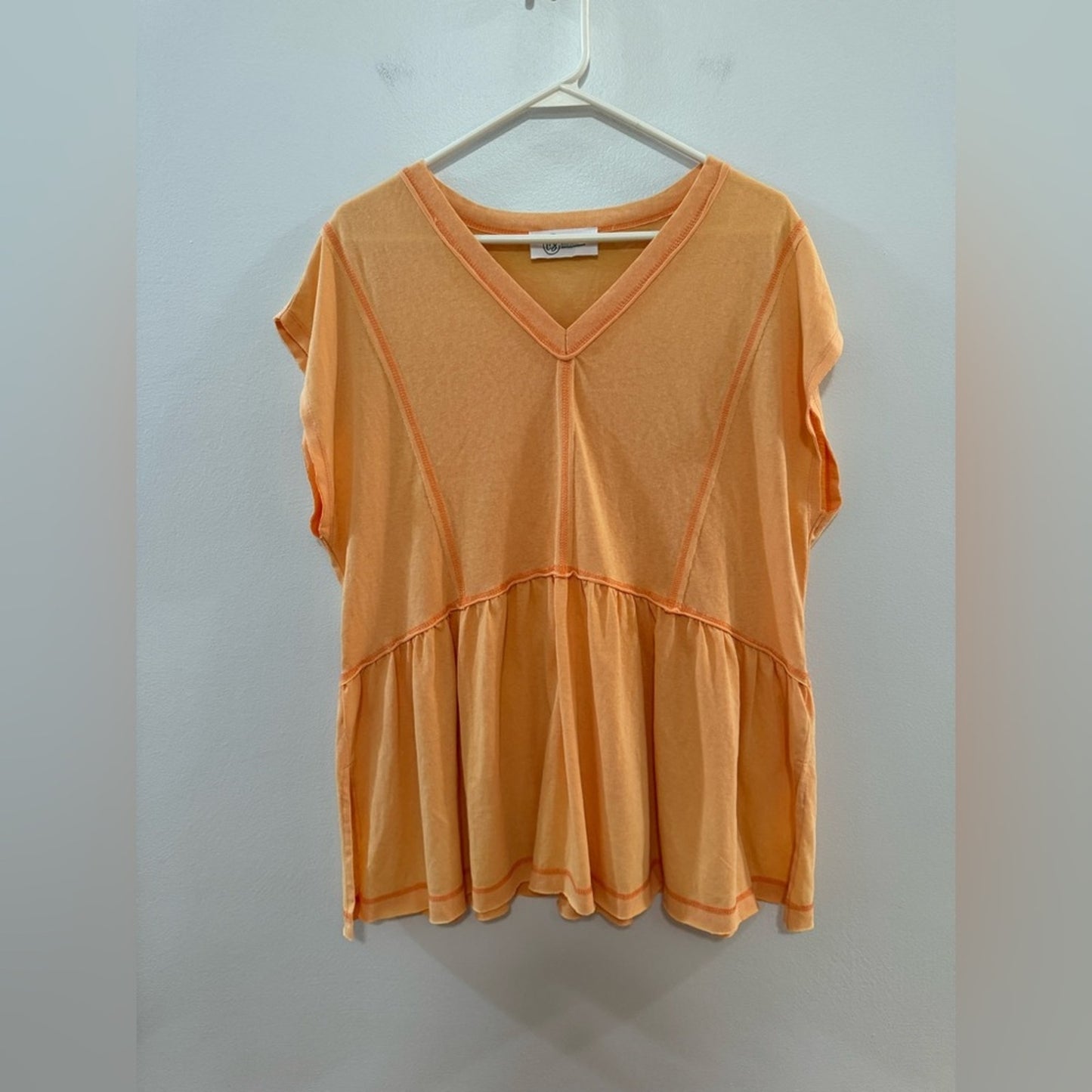 Pre-Owned SM Lizzie’s Boutique Orange Short Sleeve Oversized Shirt