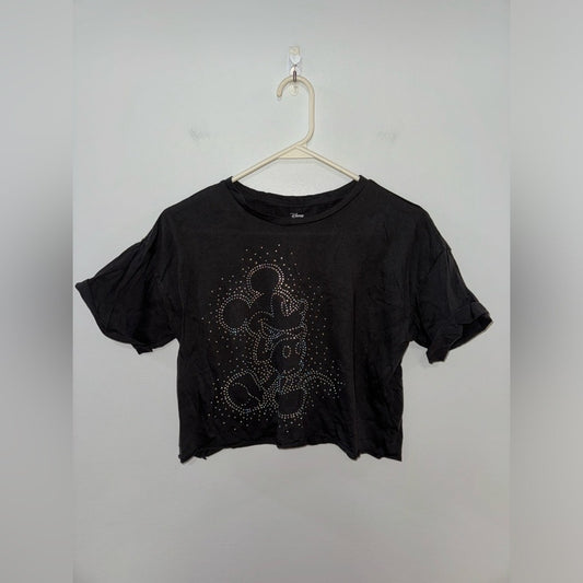 Pre-Owned LG Disney Rhinestone Mickey Mouse Cropped T-Shirt