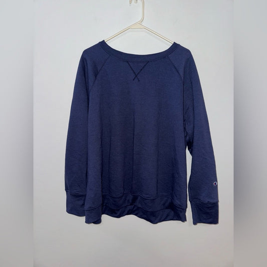 NWT 2XL Champion Navy Blue Fleece Crewneck Shirt