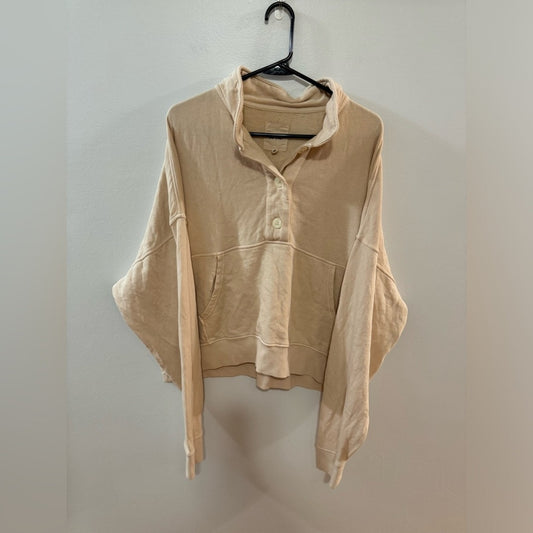 Pre-Owned MD Aerie Tan Quarter Button-Up Long Sleeve Jacket