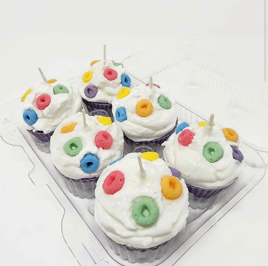 PreOrder Fruit Loops Cupcake Candle - 1 Candle