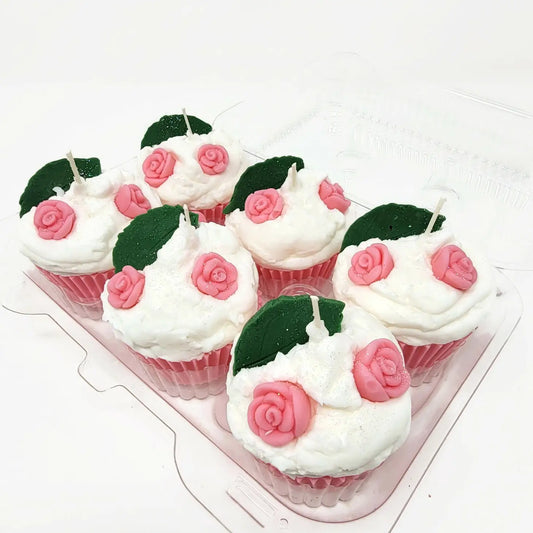 PreOrder Pink Flowers Cupcake Candle - 1 Candle