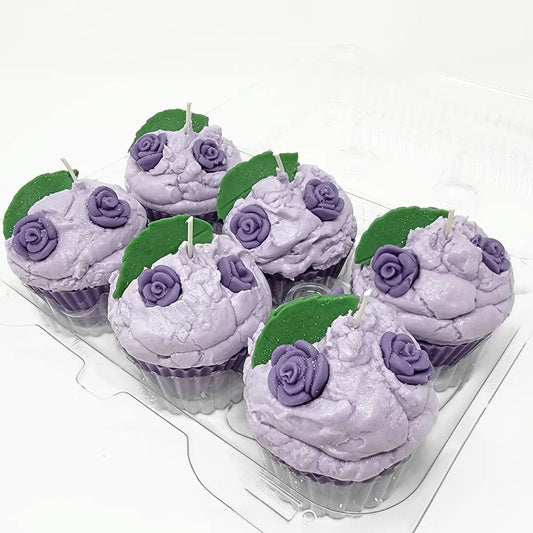 PreOrder Purple Flowers Cupcake Candle - 1 Candle