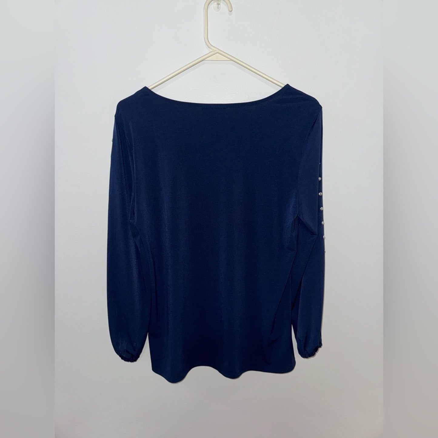 Pre-Owned MD JM Collection Navy Studded Long Sleeve Top