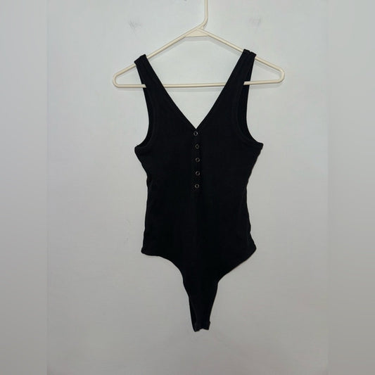 Pre-Owned MD Wild Fable Black Ribbed Bodysuit