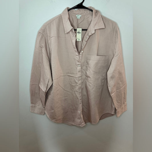 BNWT LG Aerie Tan Button Up Long Sleeve Shirt