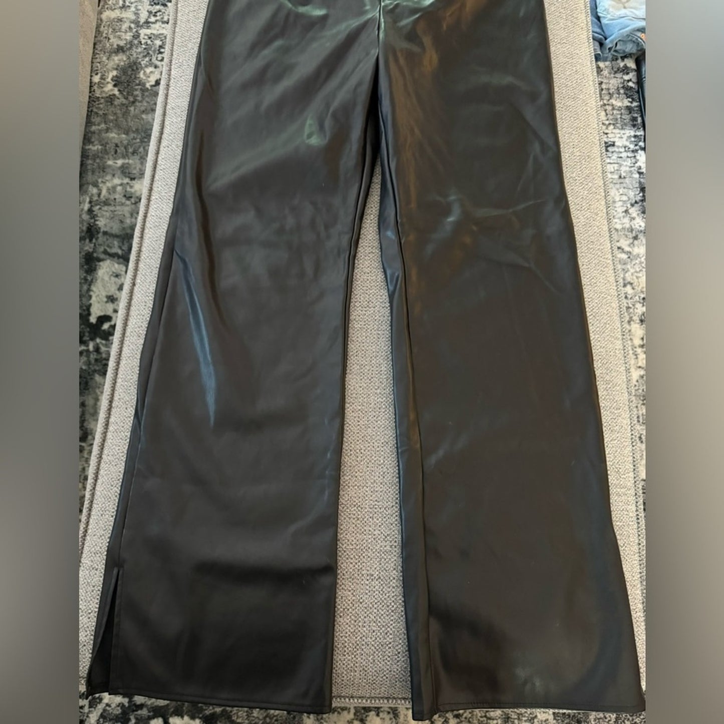 Pre-Owned Size 10 Missguided Black Pleather Pants