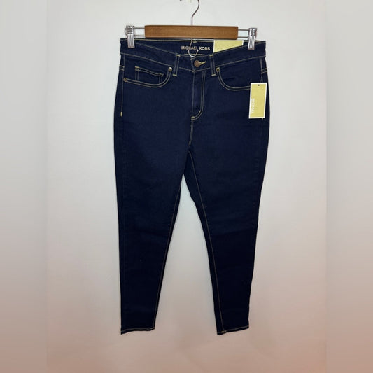 NWT Size 8 Regular Michael Kors Dark Blue Izzy Skinny Jeans