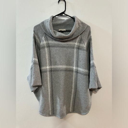 Pre-Owned XS Loft Petite Grey/White Check Poncho