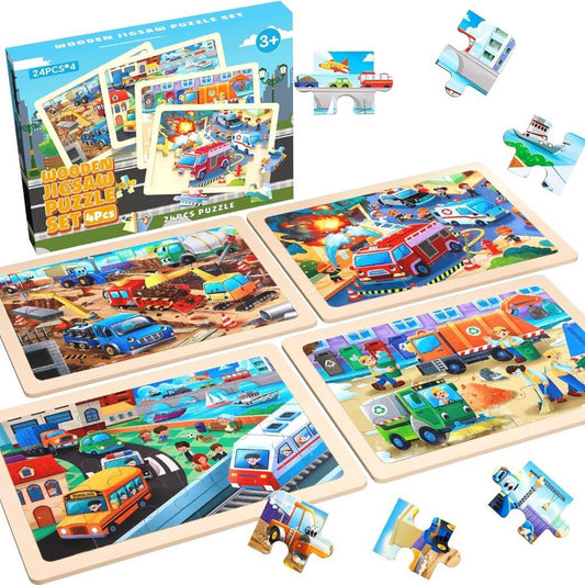 Puzzles for Kids Ages 4-6 - Wooden Puzzles for Kids Ages 3-5 City Life Jigsaw