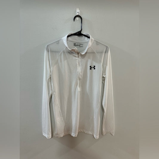 Pre-Owned MD Under Armour White Quarter Zip Long Sleeve Athletic Shirt