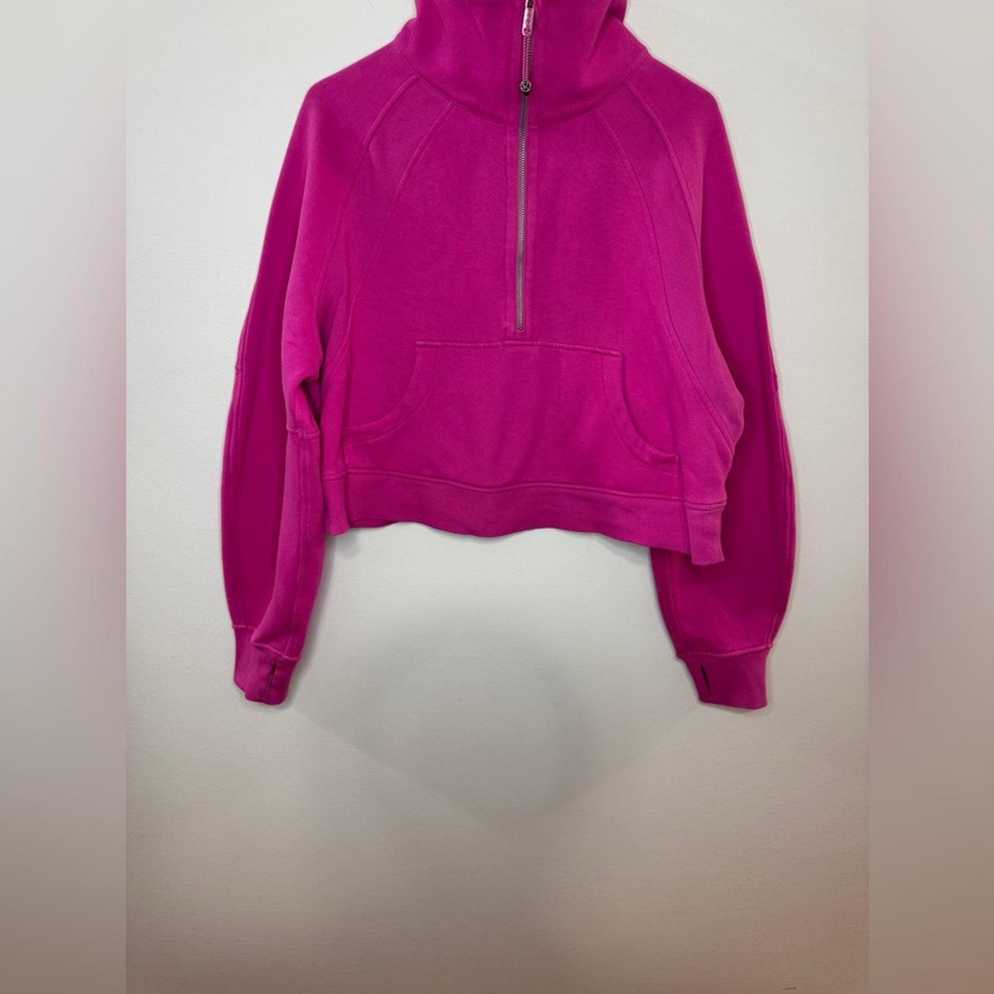 MD/LG Lululemon Scuba Oversized Funnel-Neck Half Tone Zip Sweatshirt in Pow Pink