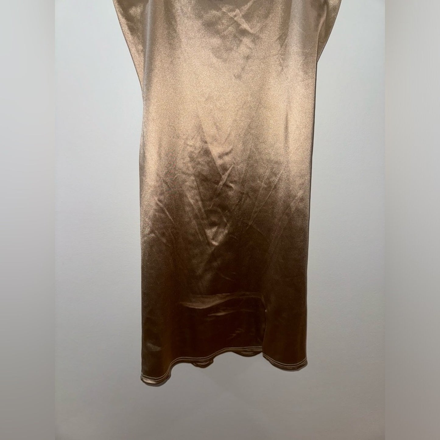 NWT MD Polly & Esther Gold Satin Slip Dress